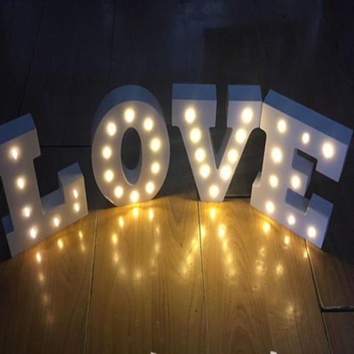 ŚLUB LED LOVE NAPIS 3D 20 CM DREWNIANY