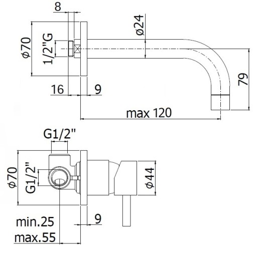 РАКОВИНА PAFFONI STICK FATTER, НАСТЕННАЯ SK004