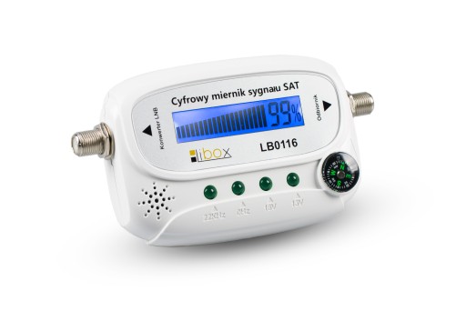 CYFROWY MIERNIK SYGNAŁU SATELITARNEGO ANTENY SAT-FINDER LCD LIBOX + KABEL F