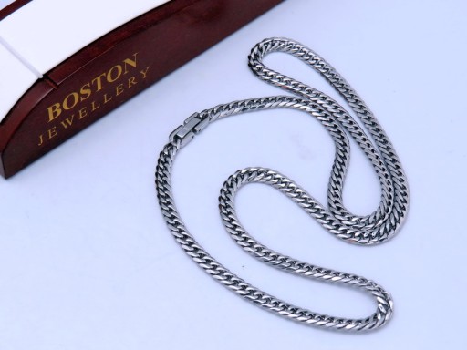 СЕРЕБРЯНАЯ ЦЕПЬ НА ШЕИ СТАЛЬ 316L 5мм