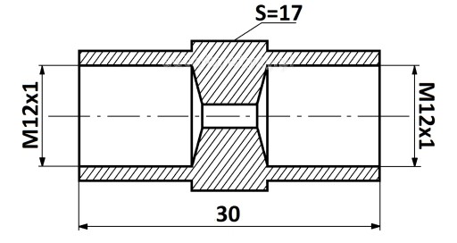 Соединитель тормозной трубки М12х1