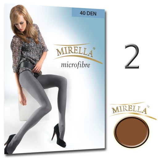 MIRELLA Колготки из микрофибры 40 ден, гладкие, матовые, 2/М Бронзо