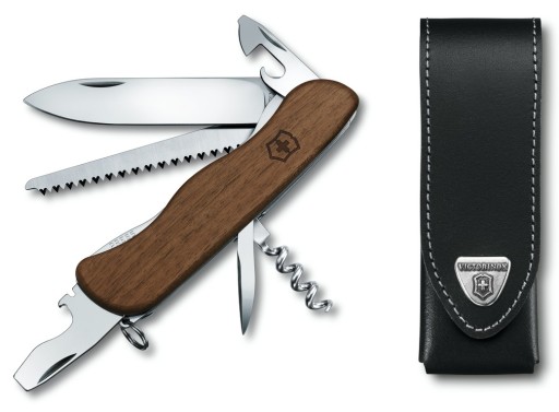 Victorinox 0.8361.63, Карманный нож Forester Wood + кожаный чехол 4.0523.3, 111мм