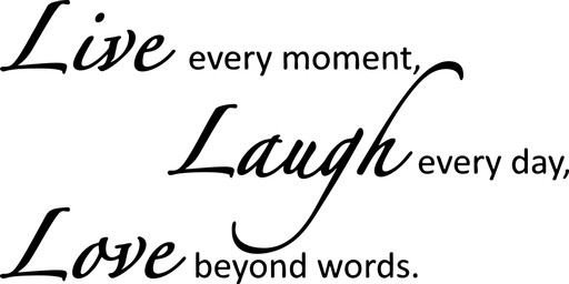 Dekoracja naklejki na ścianę napisy CYTAT do salonu Live Laugh Love 100cm
