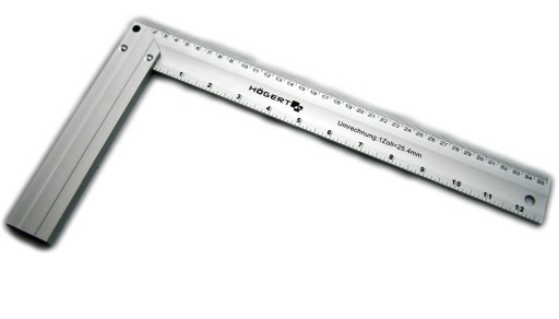 Kątownik stolarski aluminiowy 350x190mm HOGERT