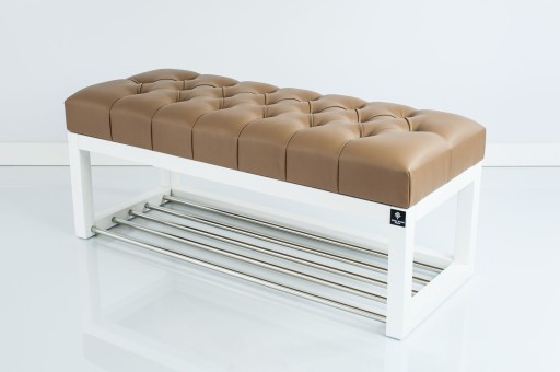 120 Producent Ławka Pikowana Cappuccino EMRA WOOD