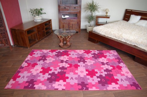 DYWAN DZIECIĘCY 400x600 cm PUZZLE fiolet @69716