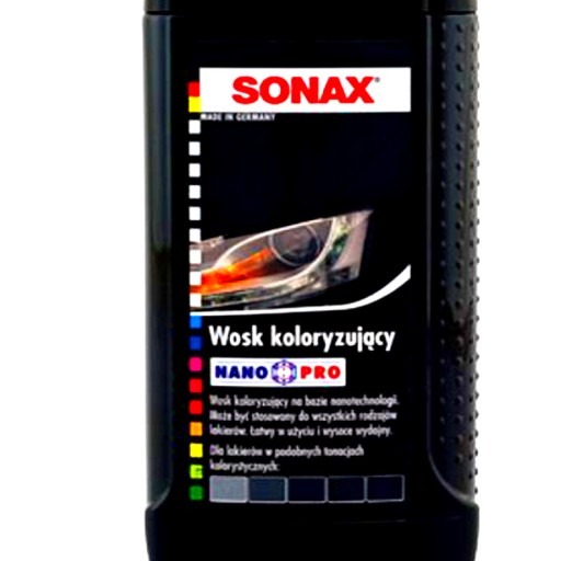 ЧЕРНЫЙ цветной воск Polish+Wax Color SONAX NANOTECHNOLOGY 250 мл 944