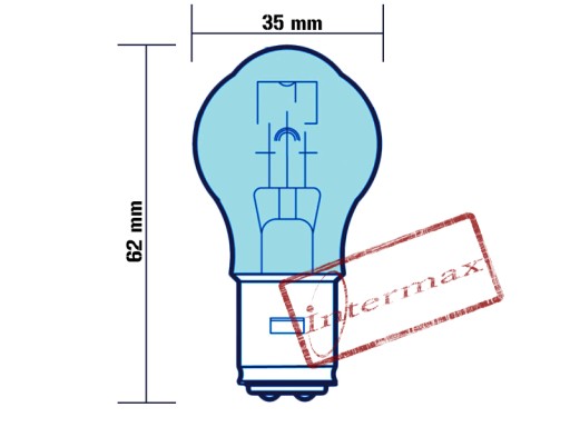 ЛАМПА 35/35Вт 12В BA20D BUBBLE S2 СКУТЕР 2Т 4Т