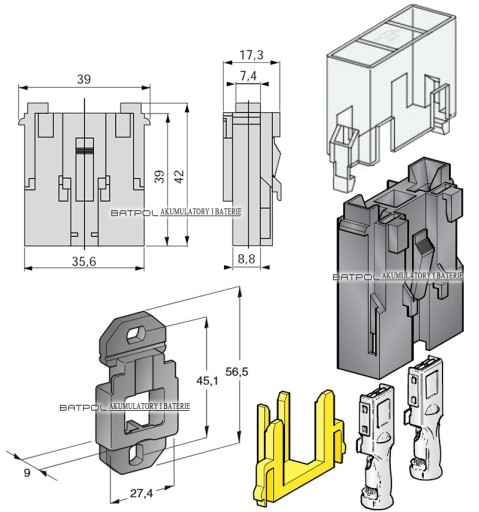 КОРПУС ГНЕЗДА MAXI FUSE С КАБЕЛЯМИ MTA