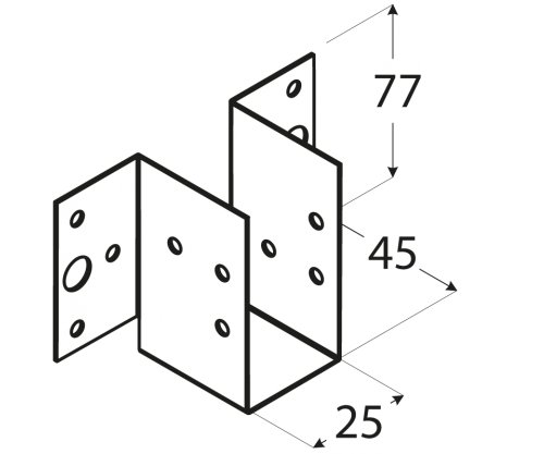 WL5 БАЛКА ПОДВЕСКА ЛЕГКАЯ СТРОИТЕЛЬНАЯ ОПОРА 25x77