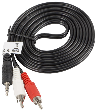 АУДИОКАБЕЛЬ MINIJACK 3,5 ММ 3 PIN->2X RCA 2M