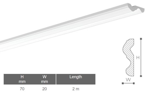 LISTWA ŚCIENNA NMC LX70- 70x20mm 2mb