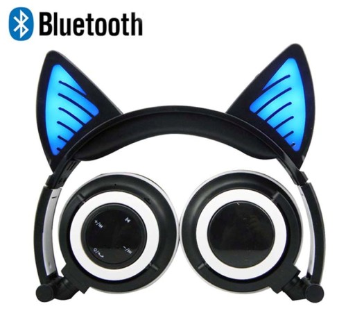 НАУШНИКИ BLUETOOTH КОШАЧЬИ УШИ СВЕТОДИОДНАЯ ПОДСВЕТКА
