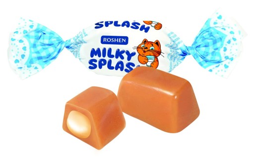 КОНФЕТЫ ROSHEN MILKY SPLASH, СТАКАН МОЛОКА 1КГ