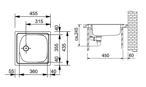 Мойка FRANKE ETL 610 и сталь 101.0067.345