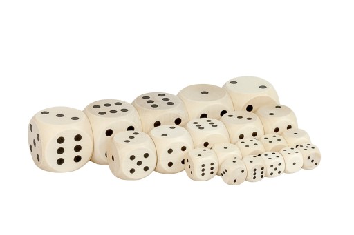 Игральные кости DICE 3х3 см НАБОР из 5 деревянных деталей