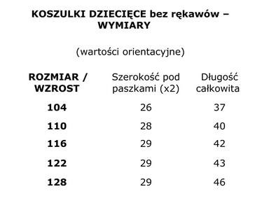 Koszulka Ramka Bez rękawów KOLORY r 104 KLEKLE