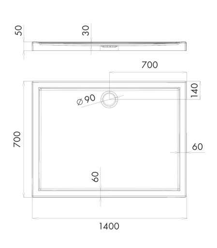 Schedpol Caspar душевой поддон 70x140x5/3 см 3.2252