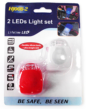 OŚWIETLENIE ROWEROWE SILIKONOWE LAMPKI LED 2 SZT
