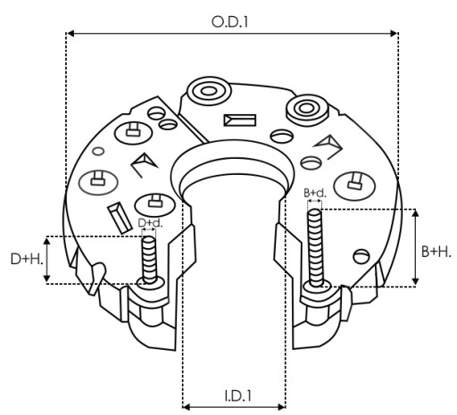 Диоды генератора, выпрямитель 131304 ARC4002