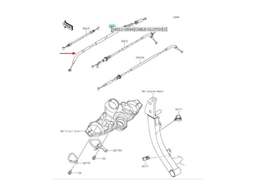 ТРОС СЦЕПЛЕНИЯ Kawasaki VERSYS 1000 2015-2022 гг.