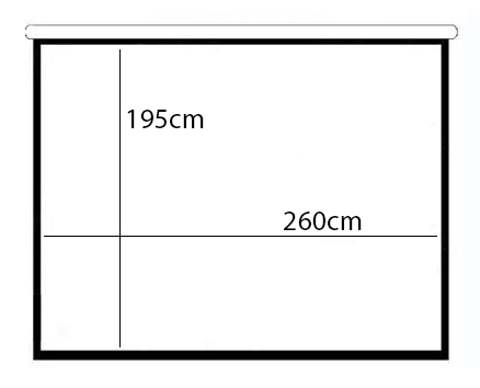 EKRAN PROJEKCYJNY 260x195cm półautomat 128''