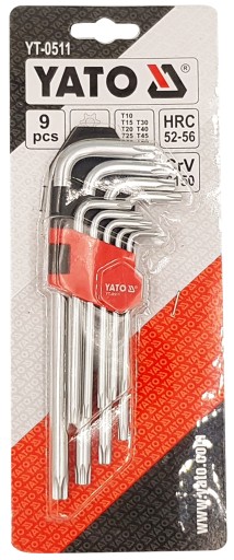 Ключи шестигранные TORX T10-T50, 9 шт. YT-0511 ЯТО