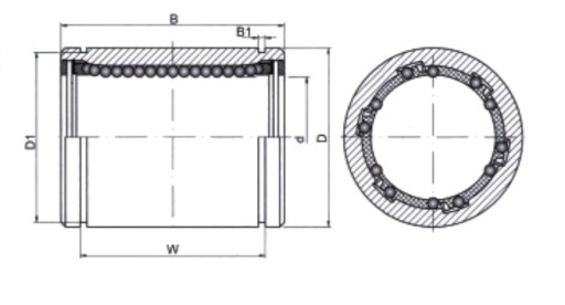 Линейный подшипник серии LM 16 UU