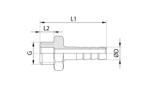 Króciec do węża 8 mm RQS GZ 3/8'' nikiel