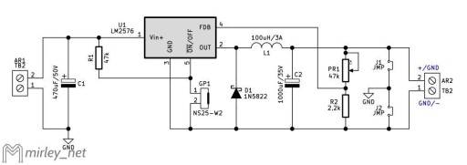 [MIRLEY][M011A] Преобразователь LM2576 - печатная плата