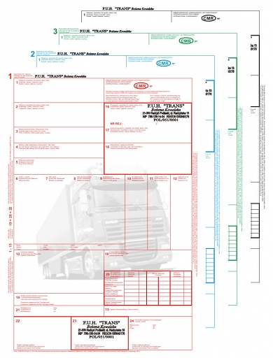 CMR накладная, 4 раздела