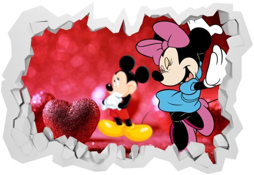 Naklejki na ścianę dla dzieci 3D Myszka Minnie 100x70