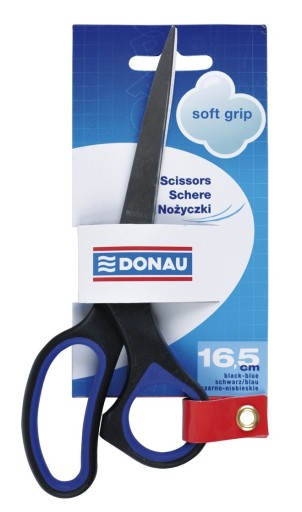 ОФИСНЫЕ НОЖНИЦЫ DONAU SOFT GRIP ЧЕРНЫЕ 16,5 см