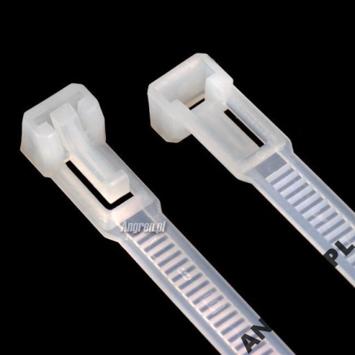Opaski zaciskowe demontowalne 200mm x7,6mm BIAŁE