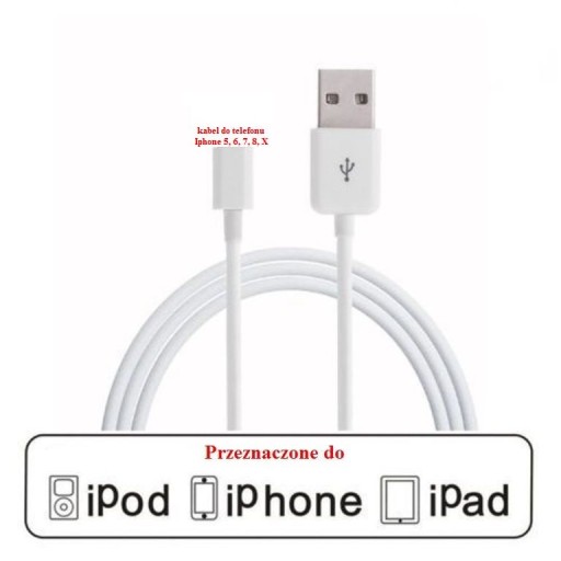 Kabel USB do iPhone 5 5S 6 6S 7 8 X 3M