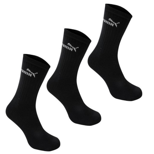 Набор носков Puma Crew Sock, 3 пары, черный, размеры 43-46