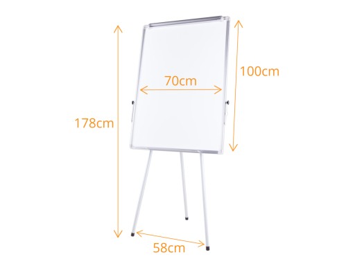 Biały flipchart 70x100 magnetyczny suchościeralny