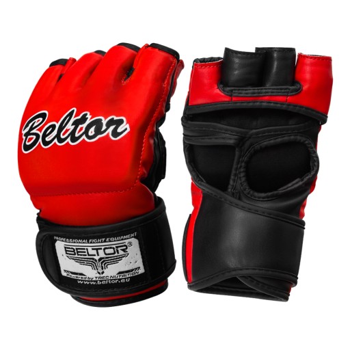 ТРЕНИРОВОЧНЫЕ ПЕРЧАТКИ BELTOR MMA CRINGER S RED, ИСКУССТВЕННАЯ КОЖА