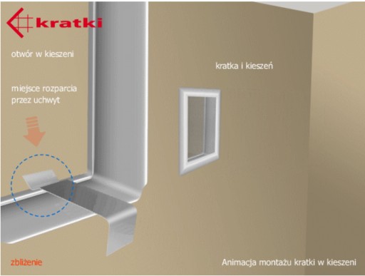 Kratka kominkowa 17x30cm RUSTYKALNA Z ŻALUZJĄ