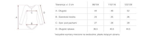 БАЛЕТНОЕ БОДИ С ДЛИННЫМ РУКАВОМ X1 HW 122/128