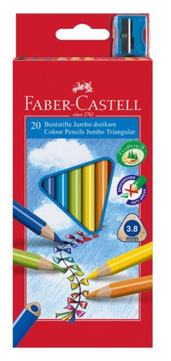 Треугольные мелки FABER CASTELL Jumbo, 20 цветов