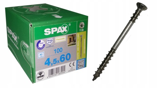 Саморезы SPAX для террасной доски, фасада 4,5х60 А2