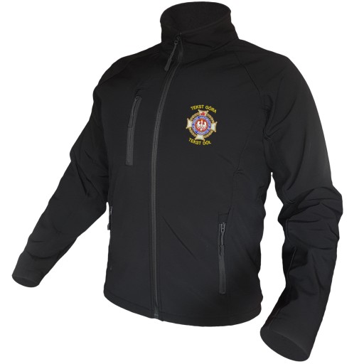 Softshell STRAŻ ZOSP Haft Nazwa Jednostki Złoty