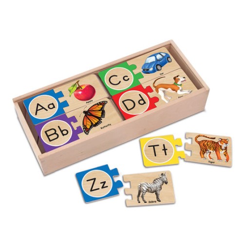 Деревянная игрушка-пазл Melissa & Doug с английским алфавитом для детей