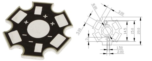 МОЩНЫЙ СВЕТОДИОД 1ВТ BRIDGELUX 10000K 45м 170лм PCB