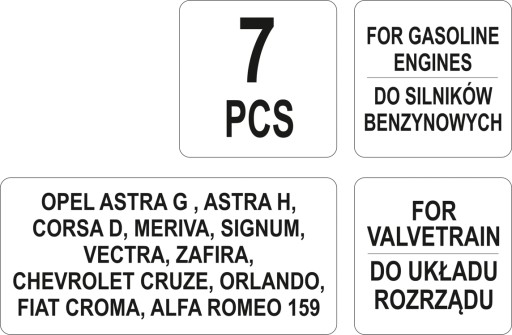 ИНСТРУМЕНТ ГРМ YATO OPEL 1.4-1.8 16V 7-ЭЛЕМЕНТОВ