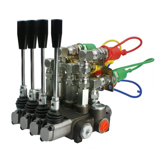 ROZDZIELACZ HYDRAULICZNY 4 SEKCYJNY + SZYBKOZŁĄCZA WTYCZKI EURO BADESTNOST