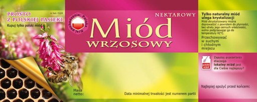 Etykiety na Miód Wrzosowy (100szt) - wzór E124