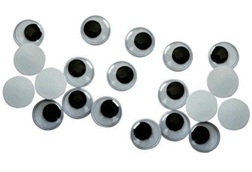 małe OCZY ruchome OKRĄGŁE 6 mm - komplet 30 sztuk